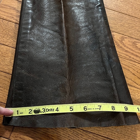 Vintage 60s Brown Leather Flare Pants 33 x 32” - Picture 7 of 16